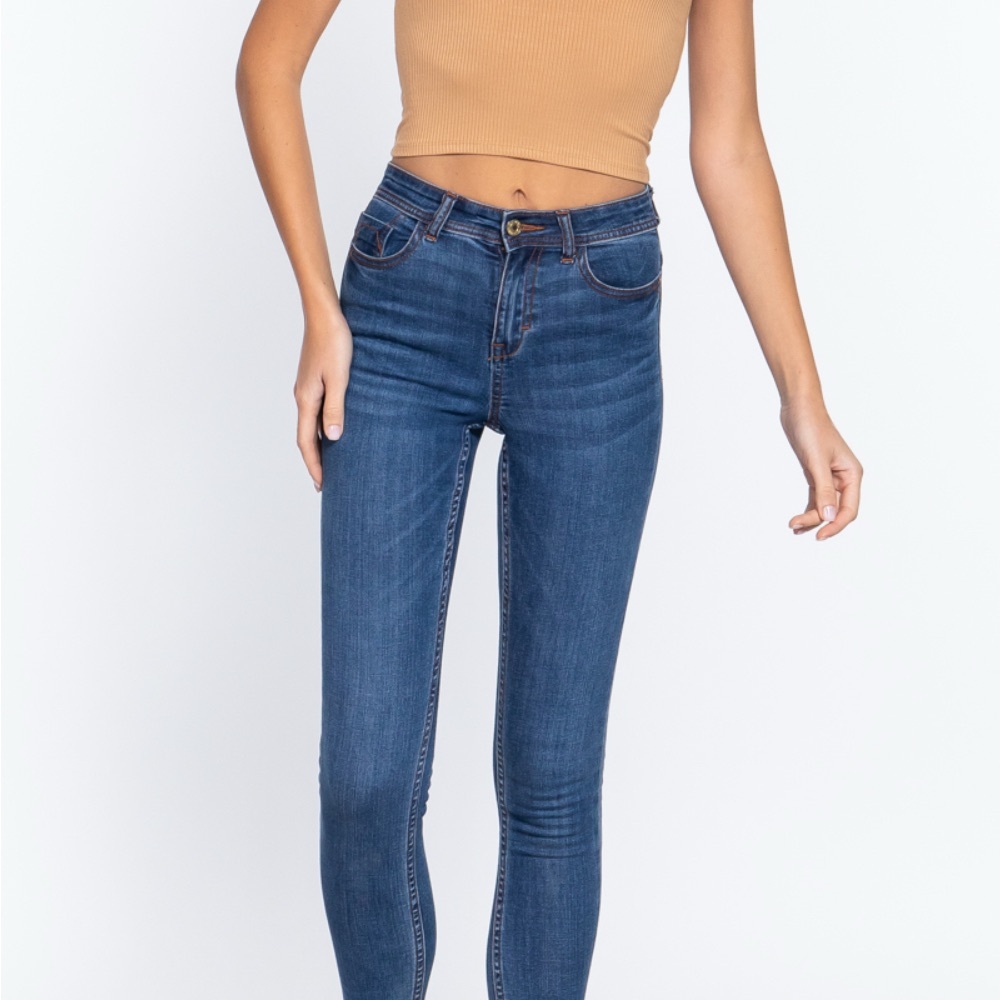 Tan Ribbed Short Sleeve Top - MEDIUM - Picture 6 of 8